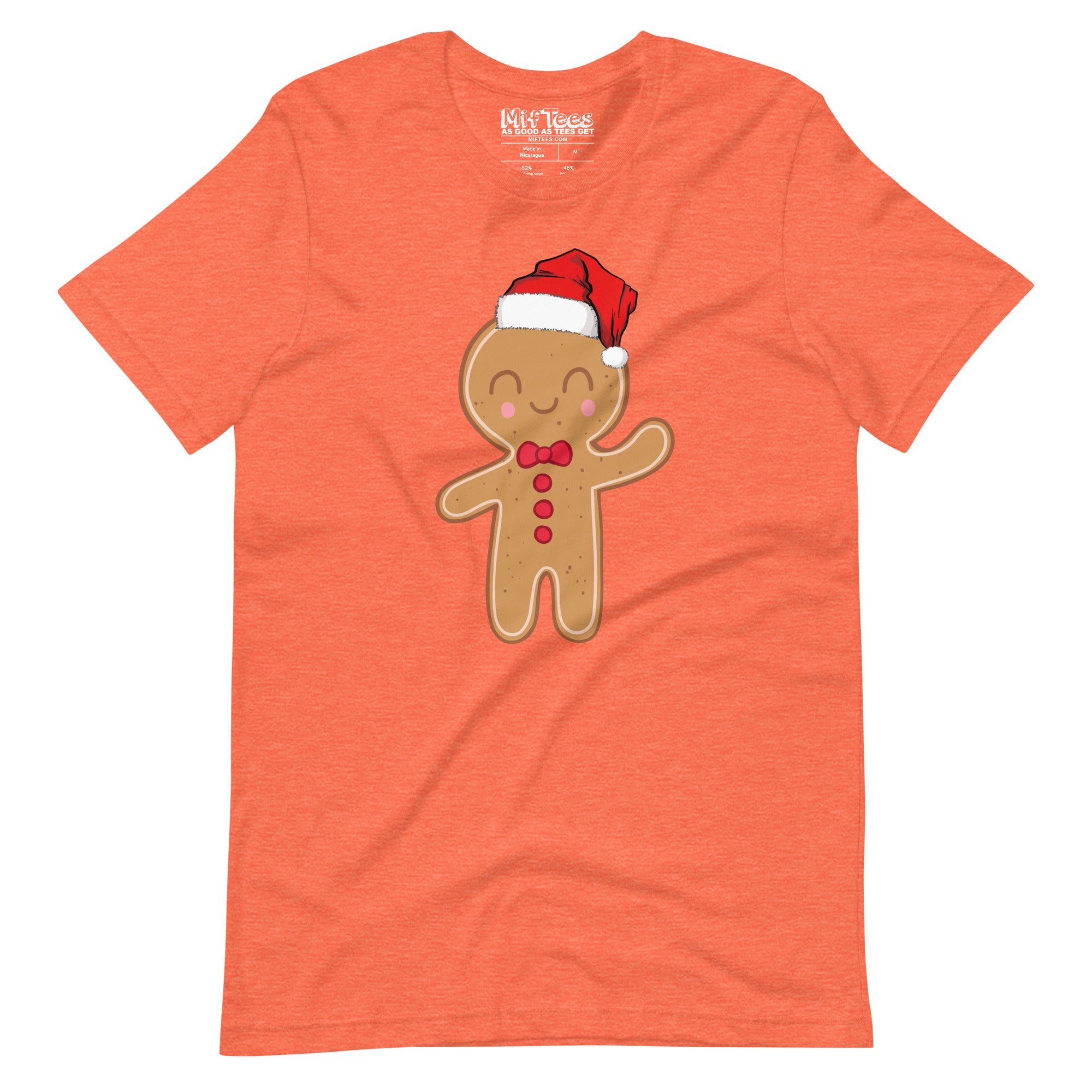 Fancy Gingerbread Man with Santa Hat t-shirt