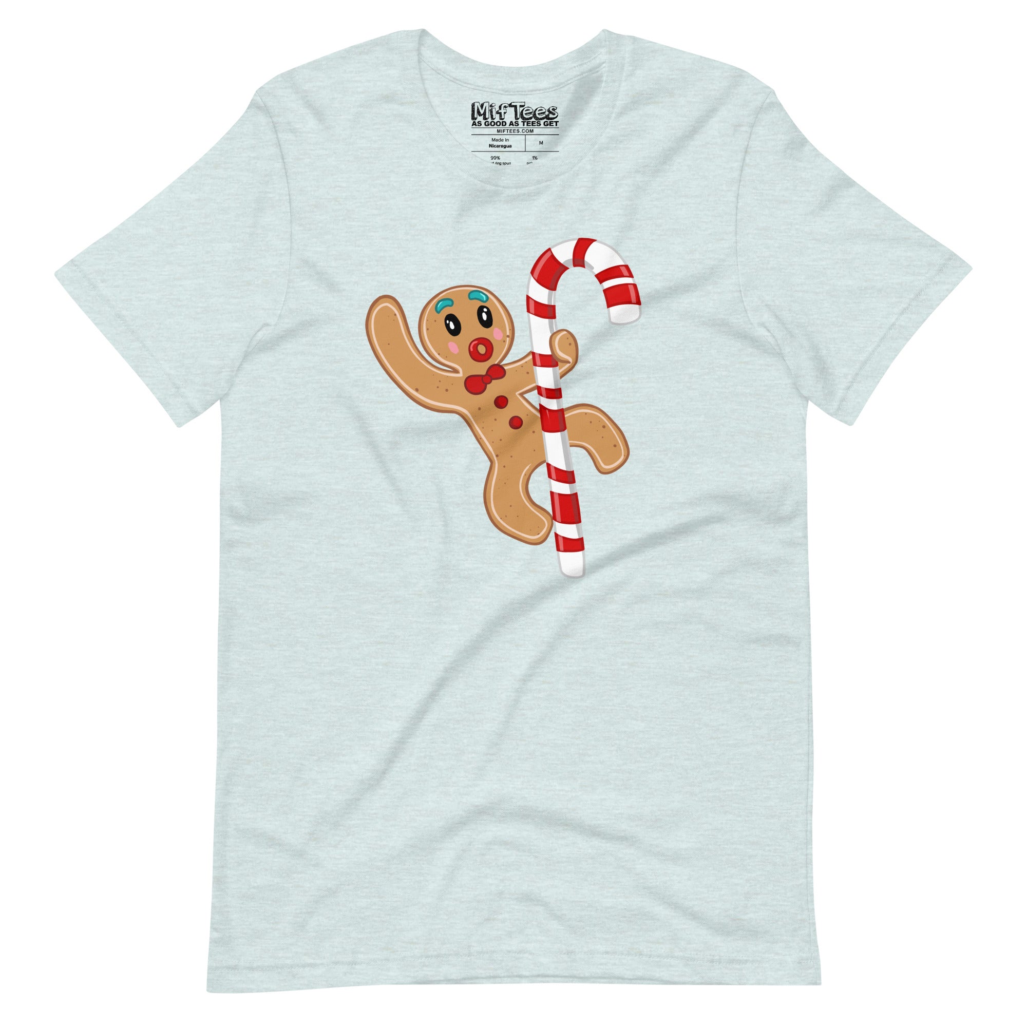 Candy Cane Pole-Dancing Gingerbread Man t-shirt