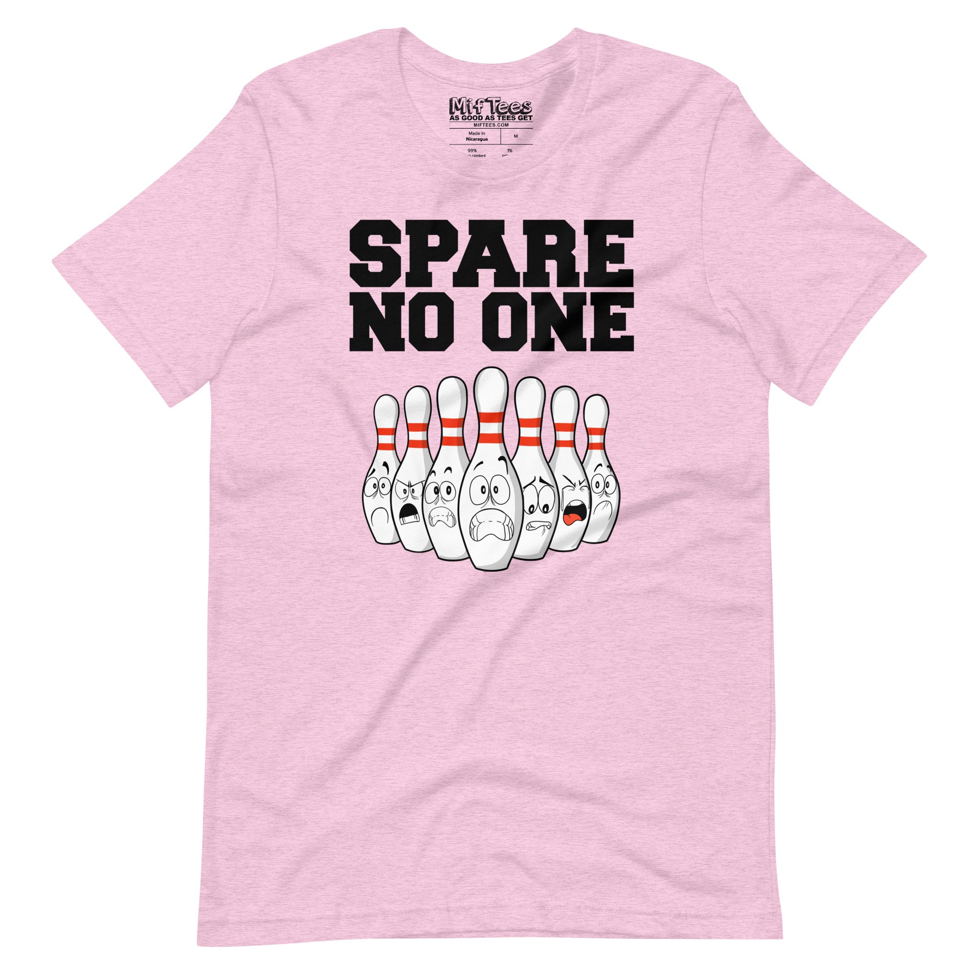 Scared Bowling Pins Spare No One Bowling t-shirt