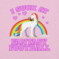 I Suck at Fantasy Football Unicorn t-shirt