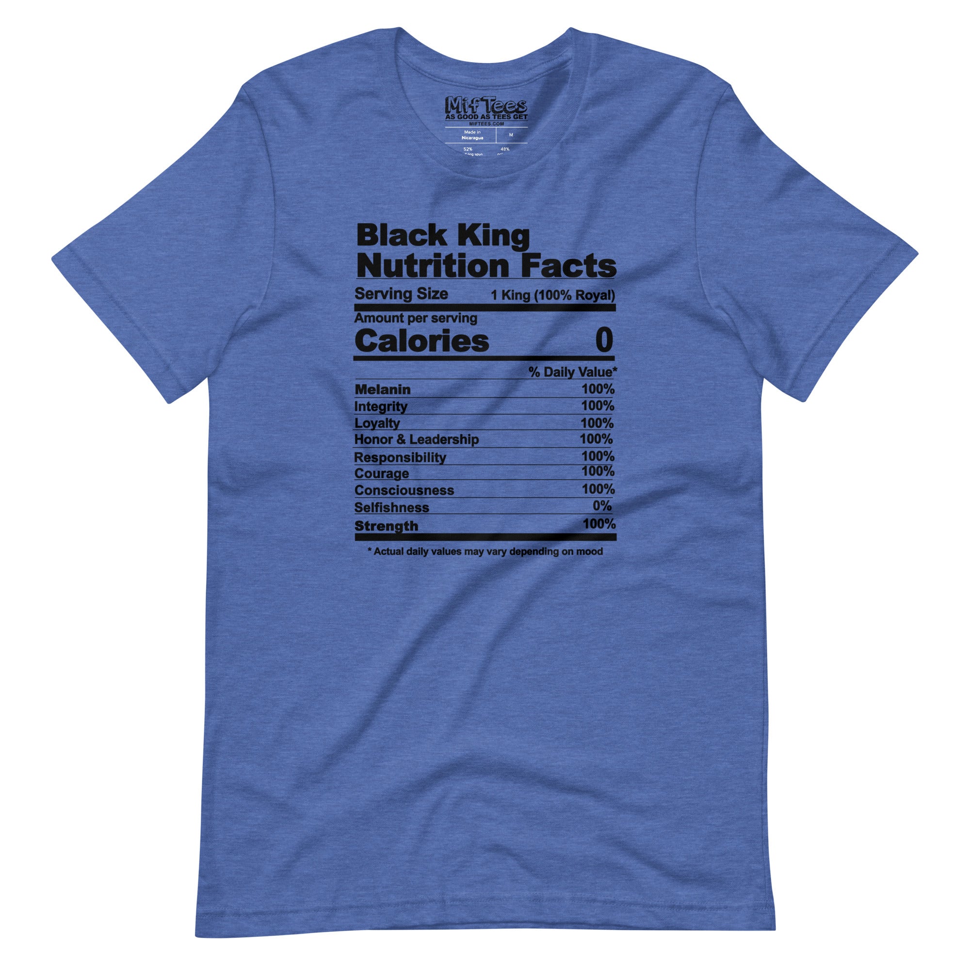 Black King Nutrition Facts t-shirt