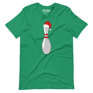 Bowling Pin with Santa Hat t-shirt