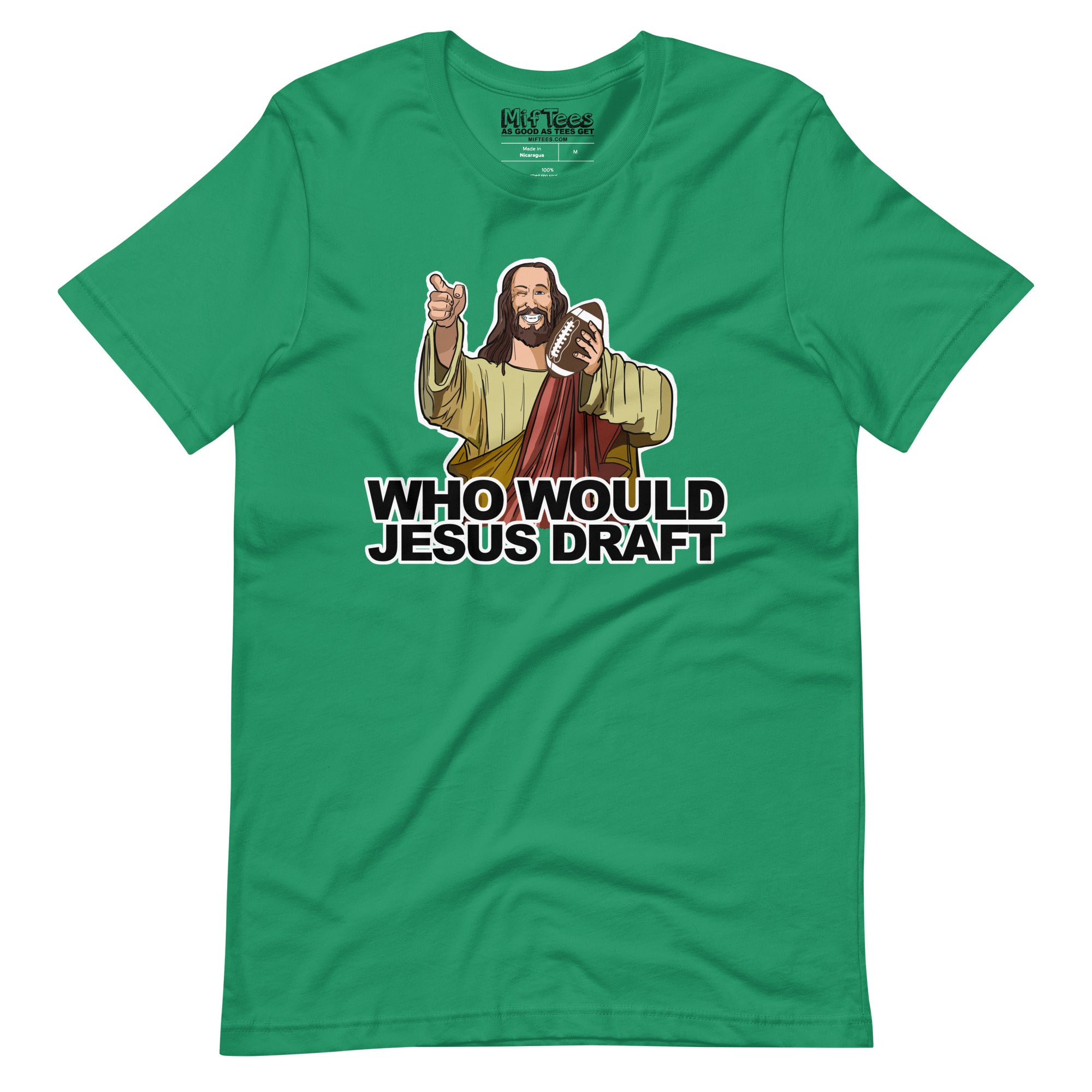 Fantasy Football Cartoon Who Would Jesus Draft t-shirt