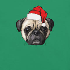 Pug with Santa hat Christmas Pug t-shirt