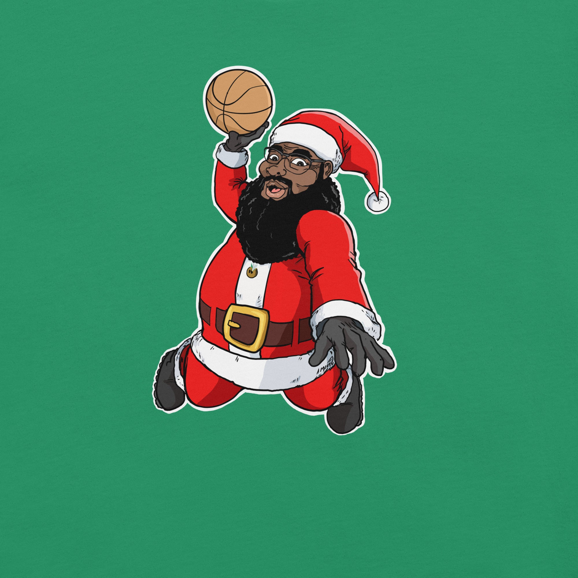 Black Santa Dunking A Basketball t-shirt