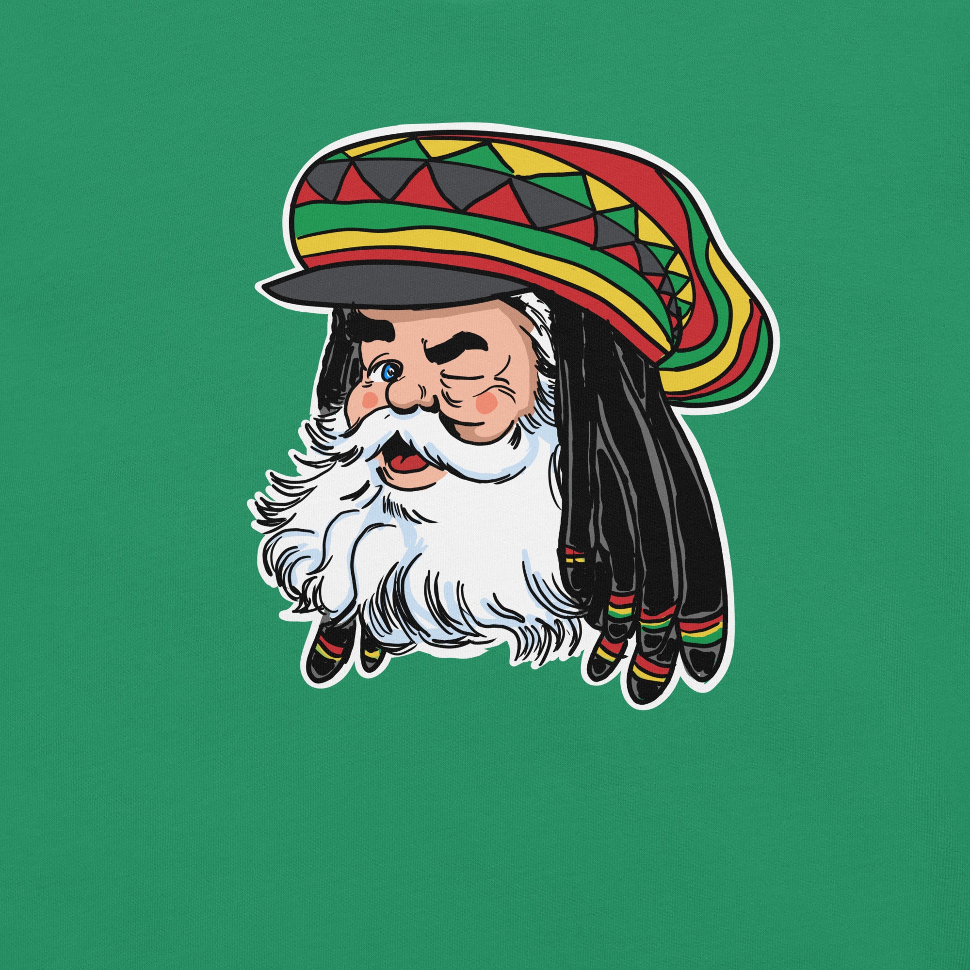 Santa with Rasta Hat t-shirt