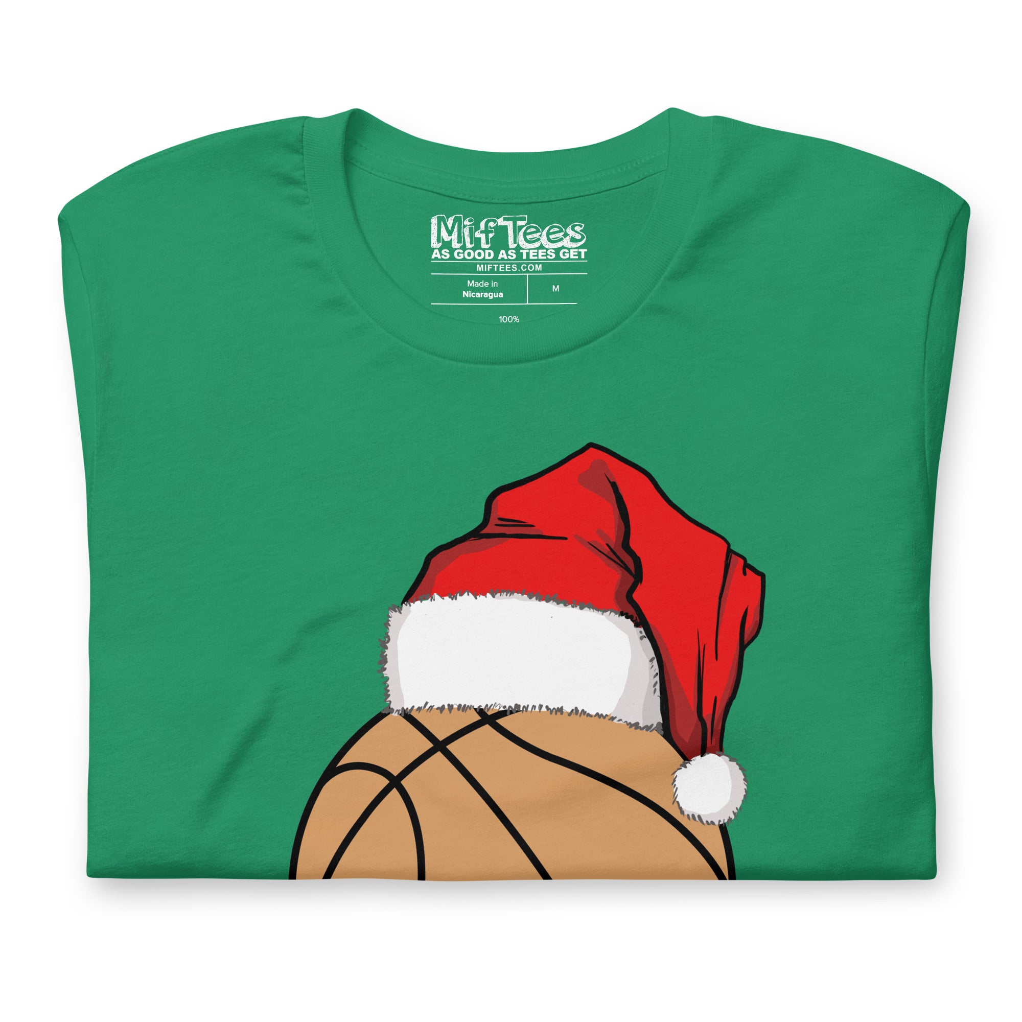 Ho Ho Hoops! Basketball with Santa Hat t-shirt