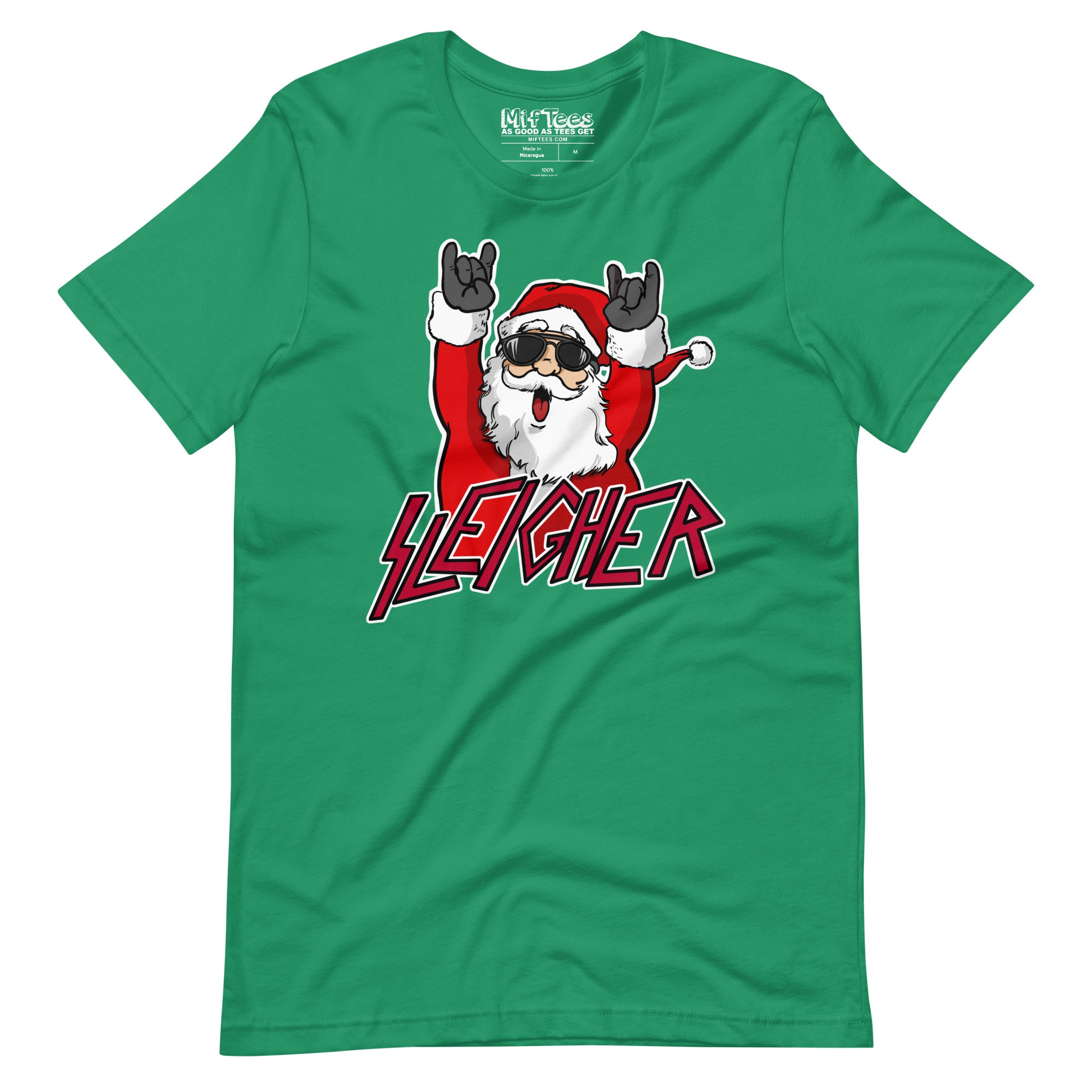 Metal Christmas Sleigher Santa t-shirt