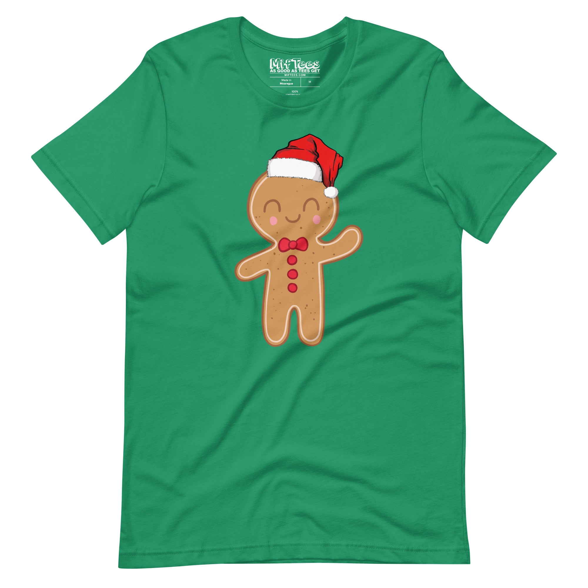 Fancy Gingerbread Man with Santa Hat t-shirt