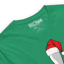 Load image into Gallery viewer, Bowling Pin with Santa Hat t-shirt
