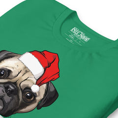 Pug with Santa hat Christmas Pug t-shirt