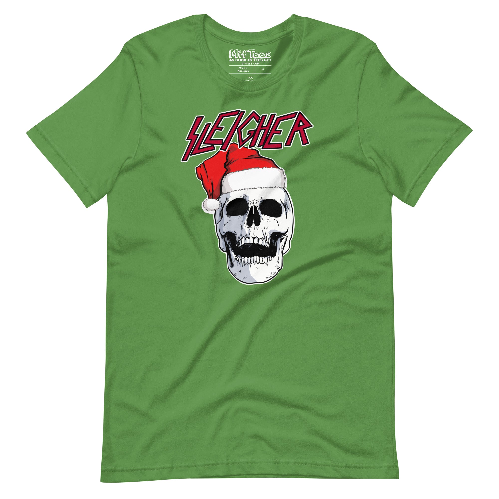 Skull with Santa Hat Sleigher t-shirt