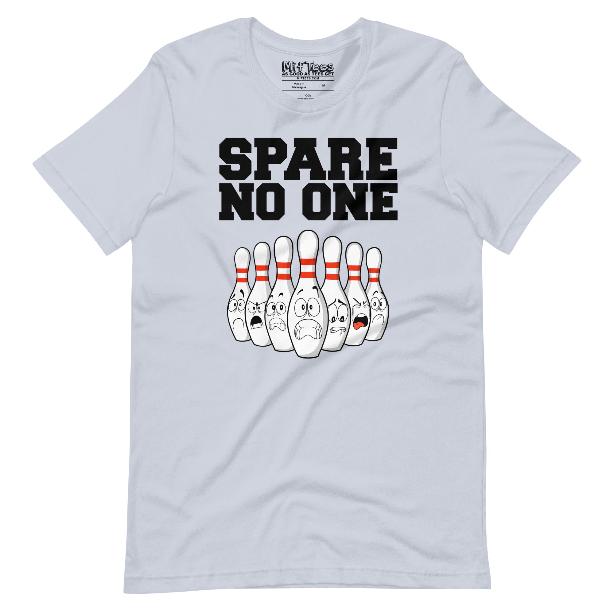 Scared Bowling Pins Spare No One Bowling t-shirt