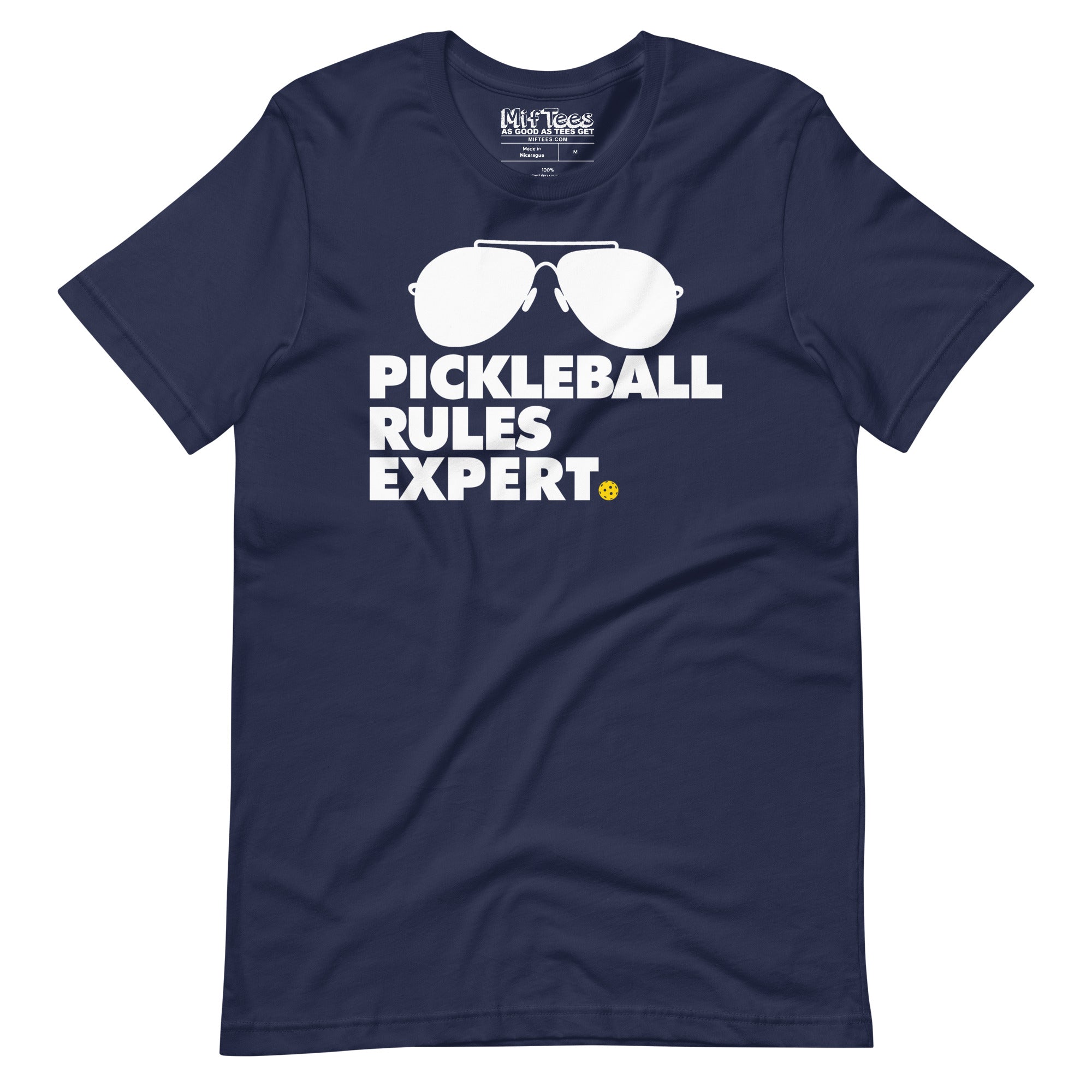 Pickleball Rules Expert with Sunglasses t-shirt