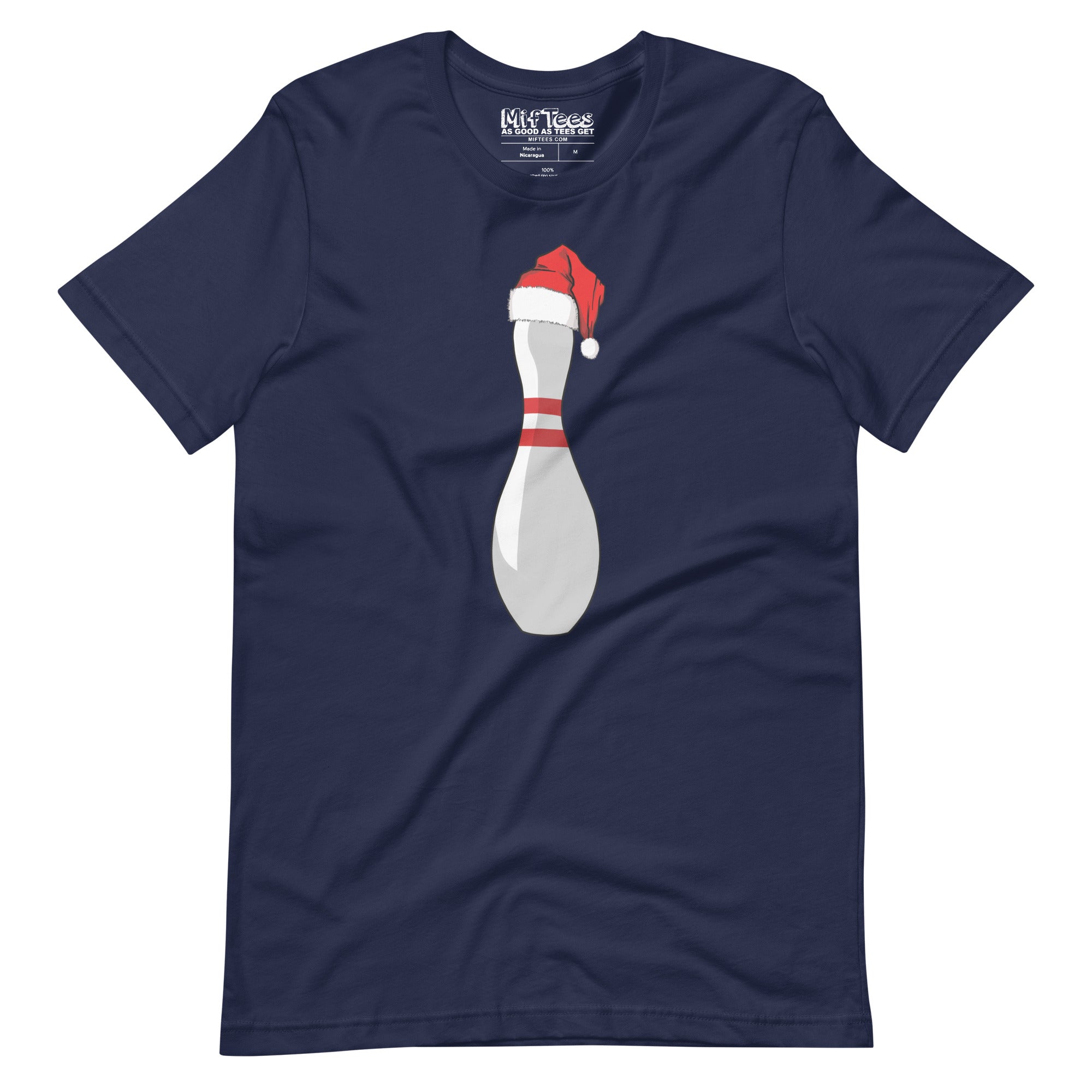 Bowling Pin with Santa Hat t-shirt