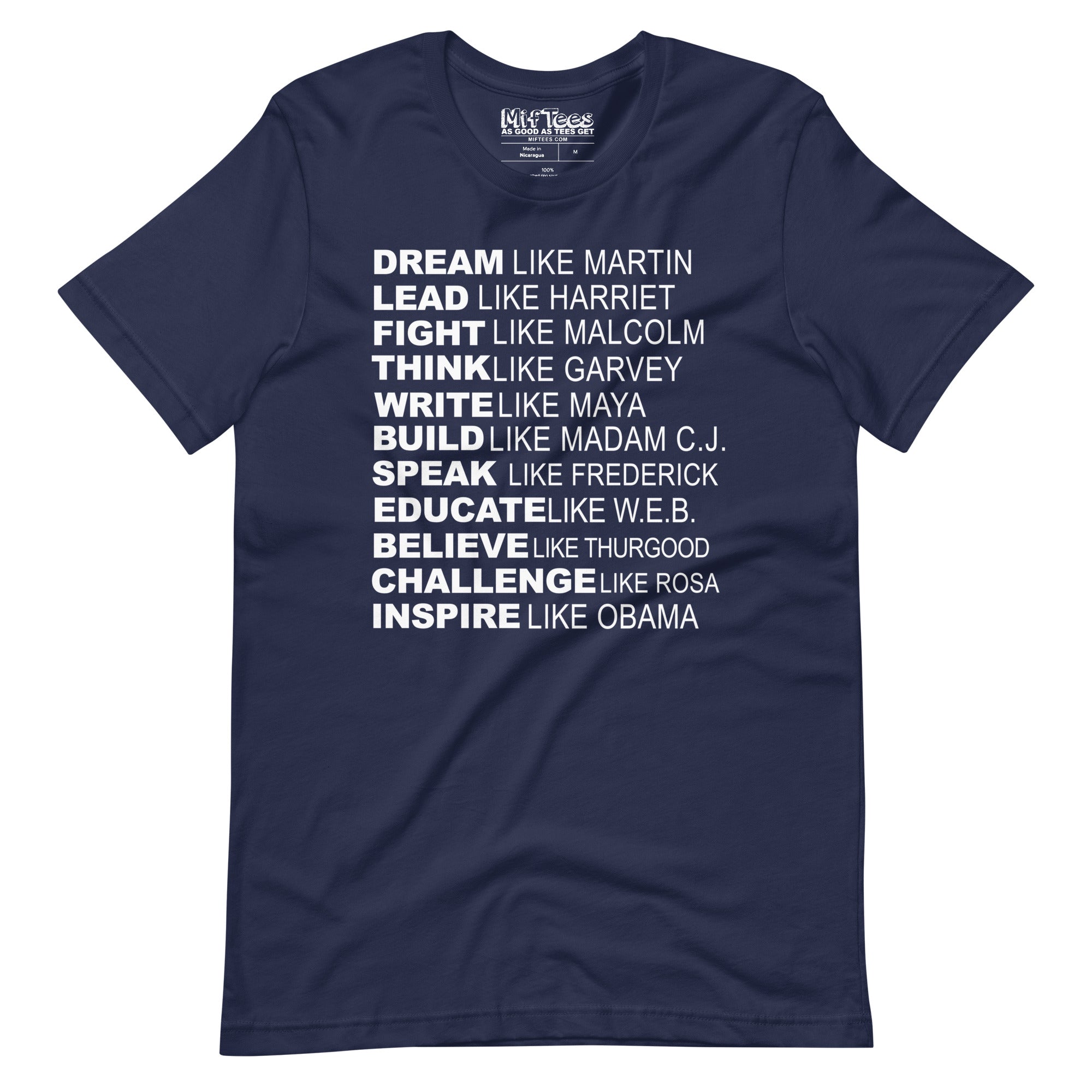 Dream Like Martin, Lead Like Harriet, Fight Like Malcolm t-shirt