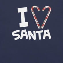 Load image into Gallery viewer, I heart Santa Candy Cane I love Santa t-shirt
