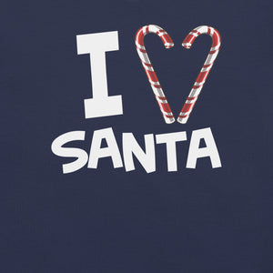 I heart Santa Candy Cane I love Santa t-shirt