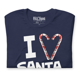 I heart Santa Candy Cane I love Santa t-shirt