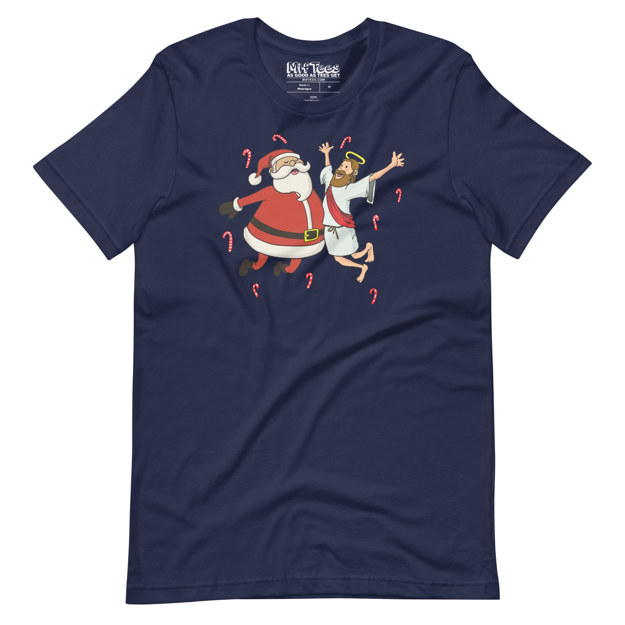 funny Jesus and Santa Best Friends t-shirt