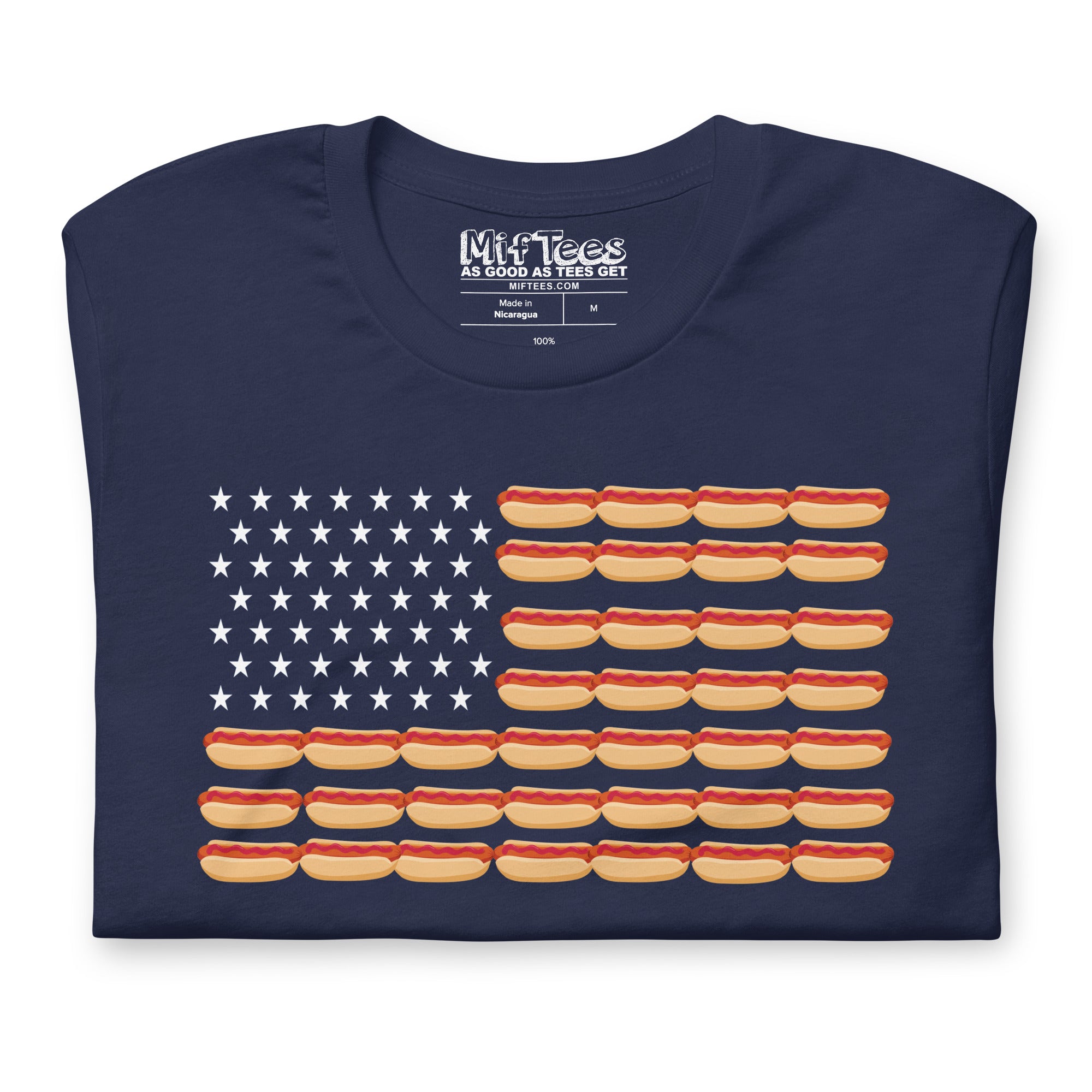 Hot dog USA Flag funny Hot dog American flag T-Shirt