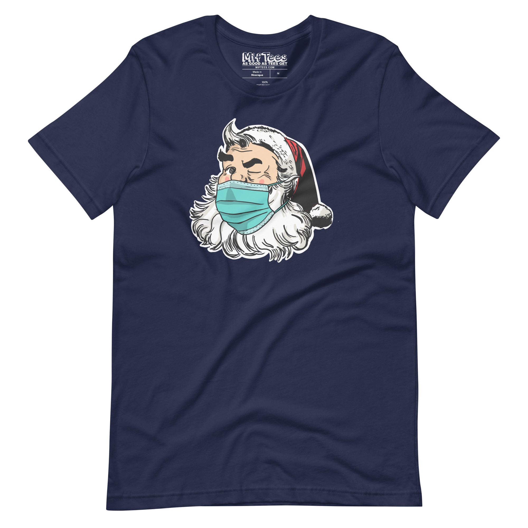 Santa with facemask t-shirt