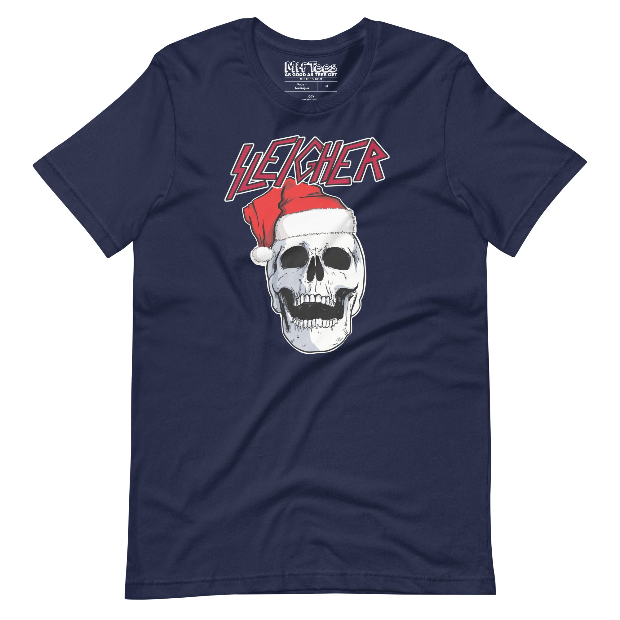 Skull with Santa Hat Sleigher t-shirt