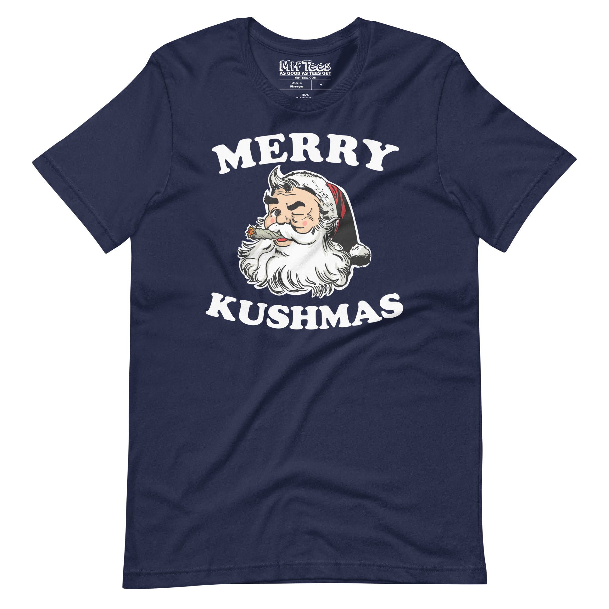 Merry Kushmas Santa smoking weed t-shirt