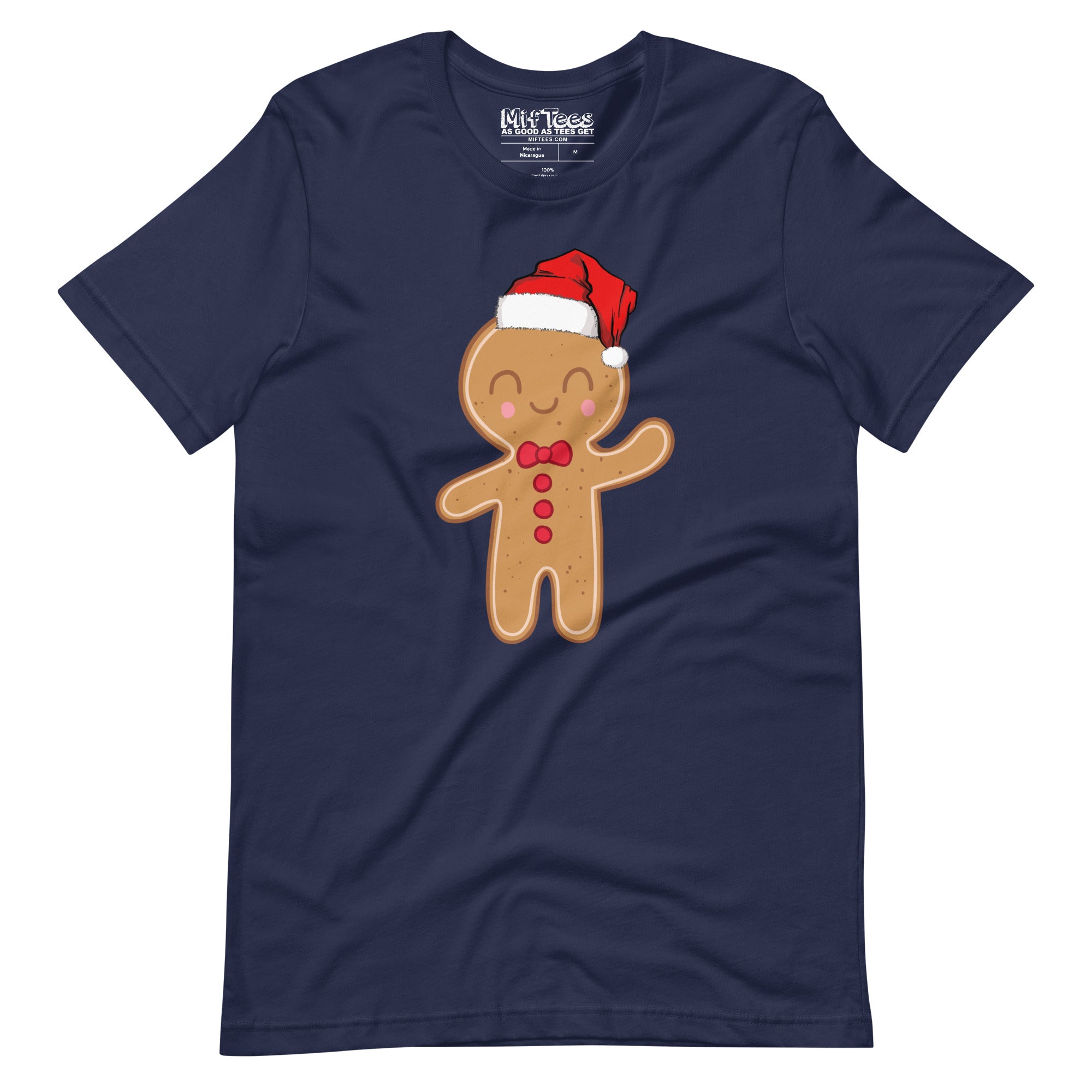 Fancy Gingerbread Man with Santa Hat t-shirt