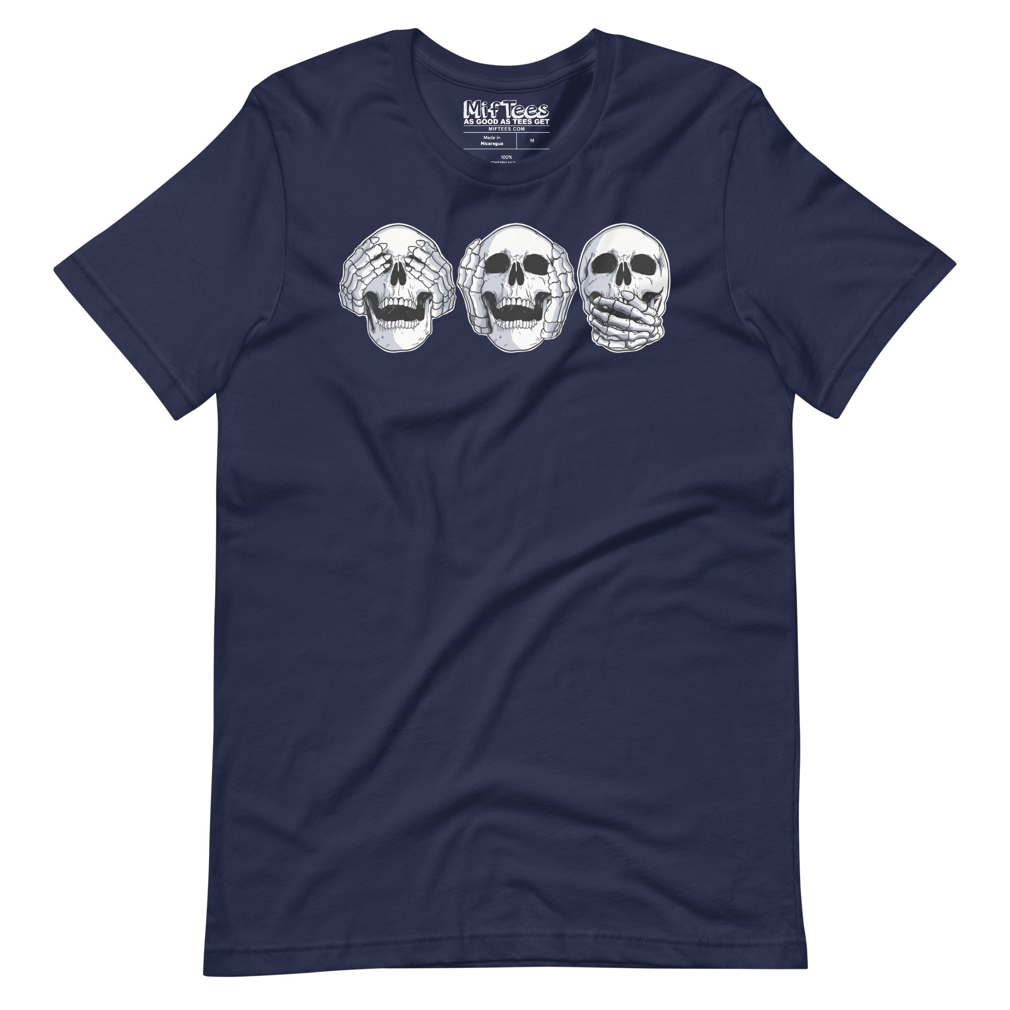 Hear No Evil, See No Evil, Speak No Evil Skull T-Shirt