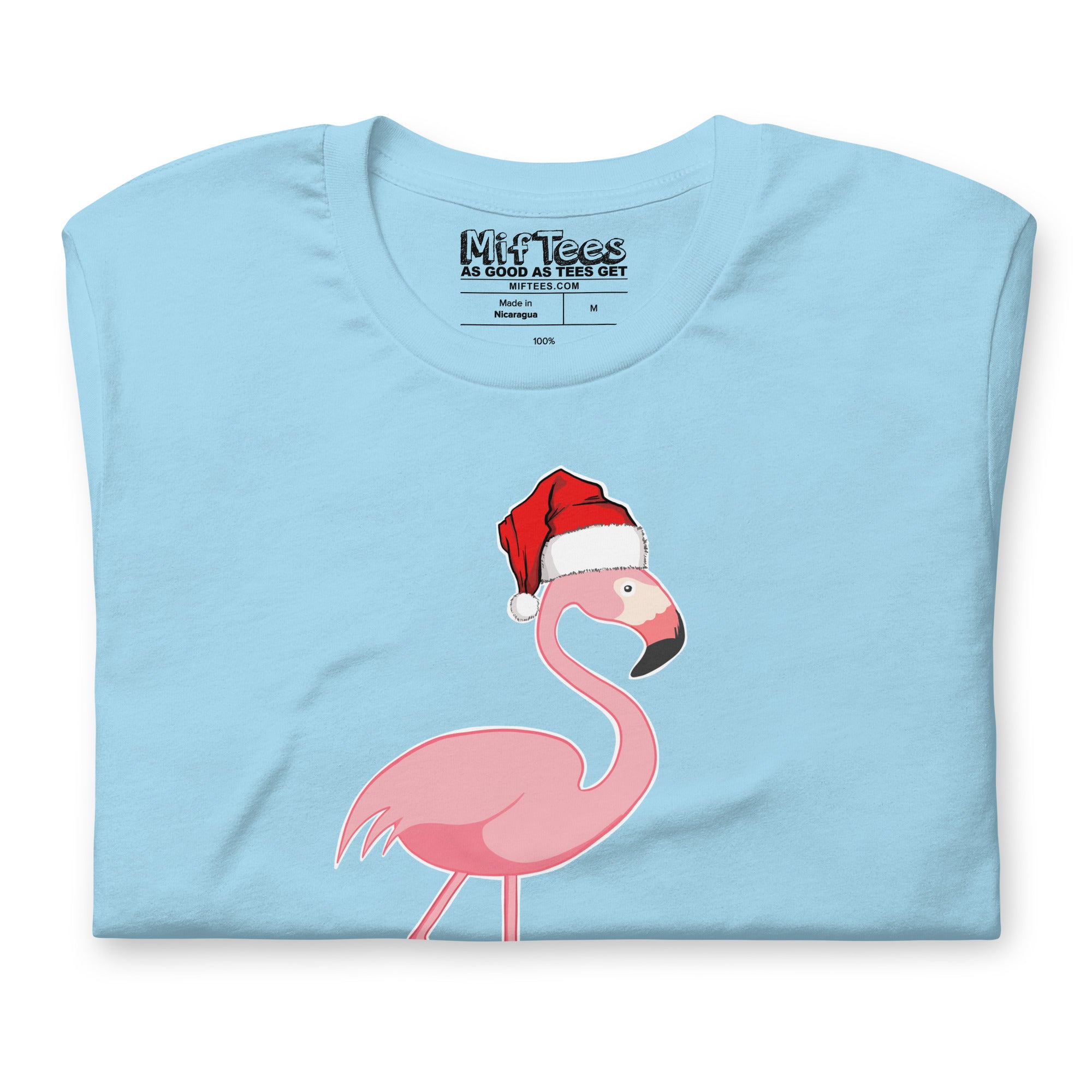 Pink Flamingo with Santa Hat t-shirt