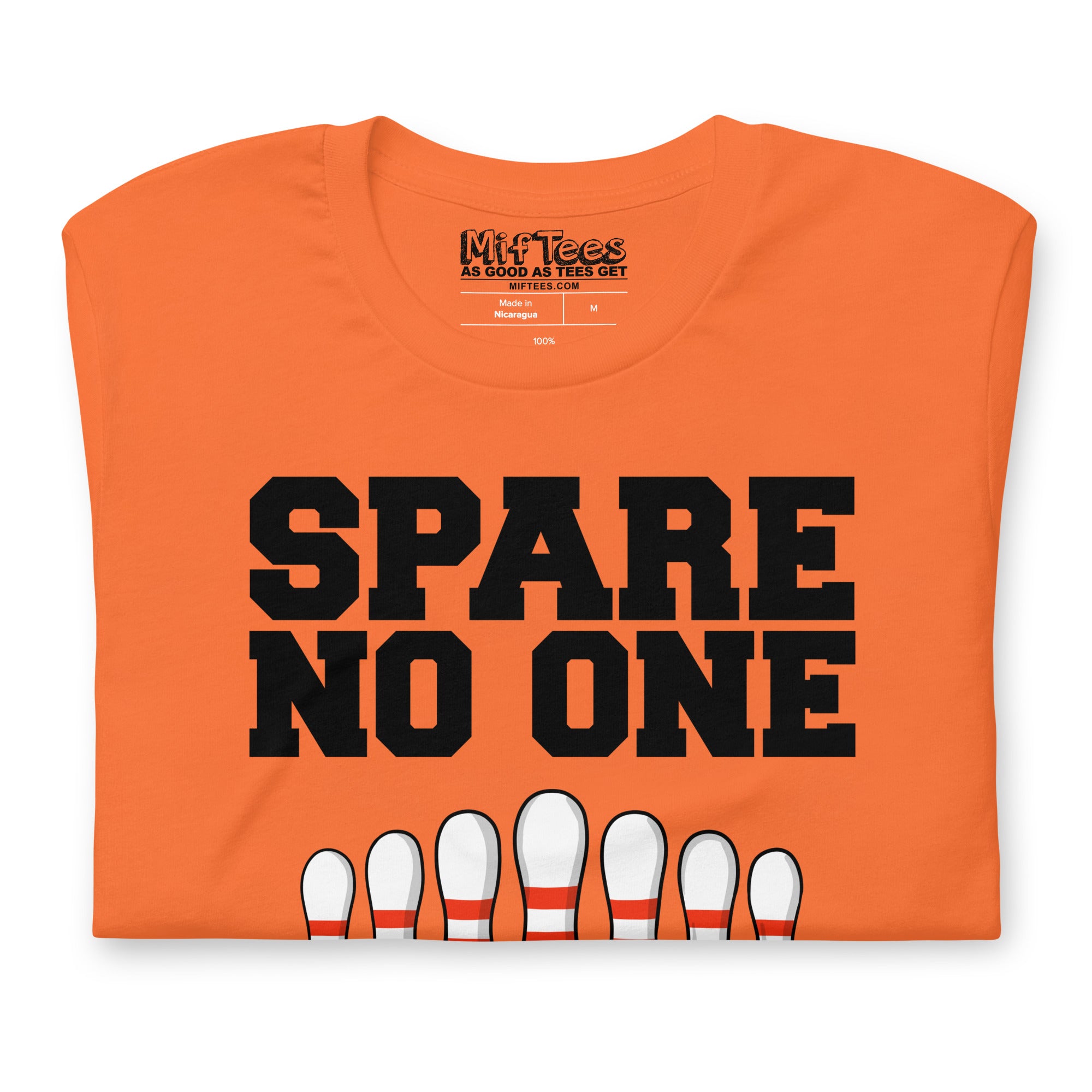 Scared Bowling Pins Spare No One Bowling t-shirt