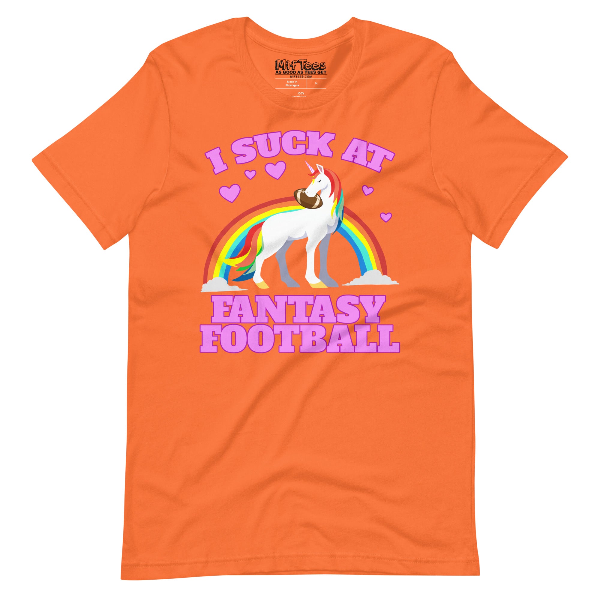 I Suck at Fantasy Football Unicorn t-shirt