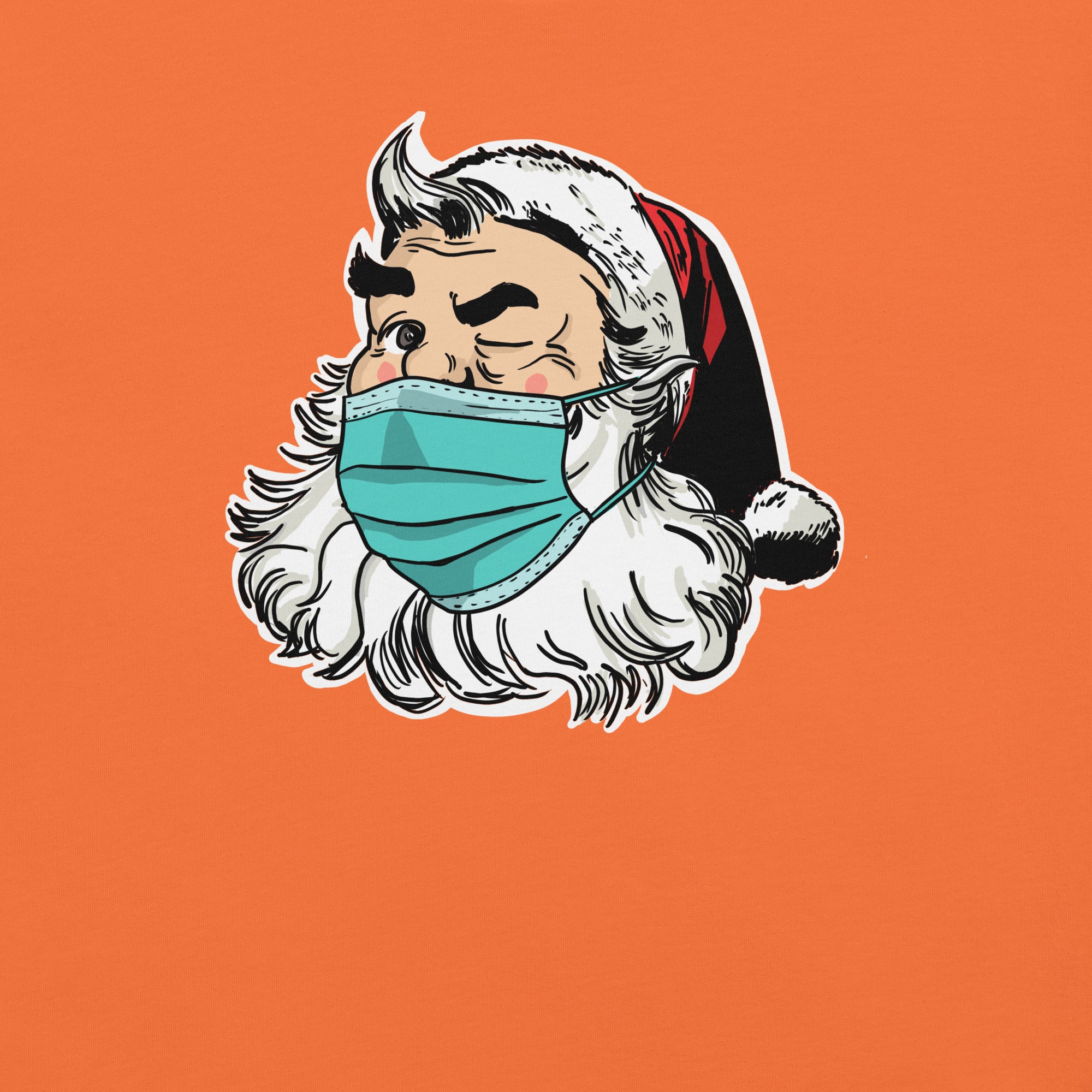 Santa with facemask t-shirt