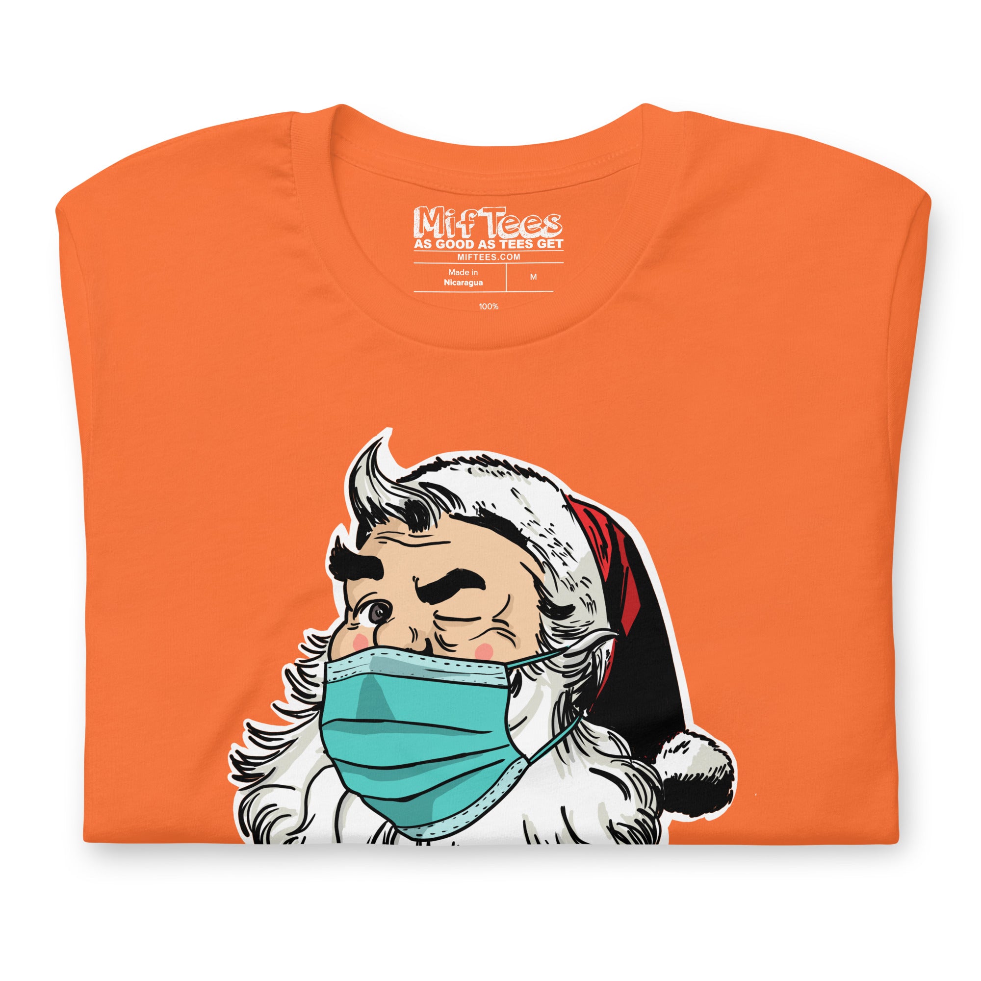 Santa with facemask t-shirt