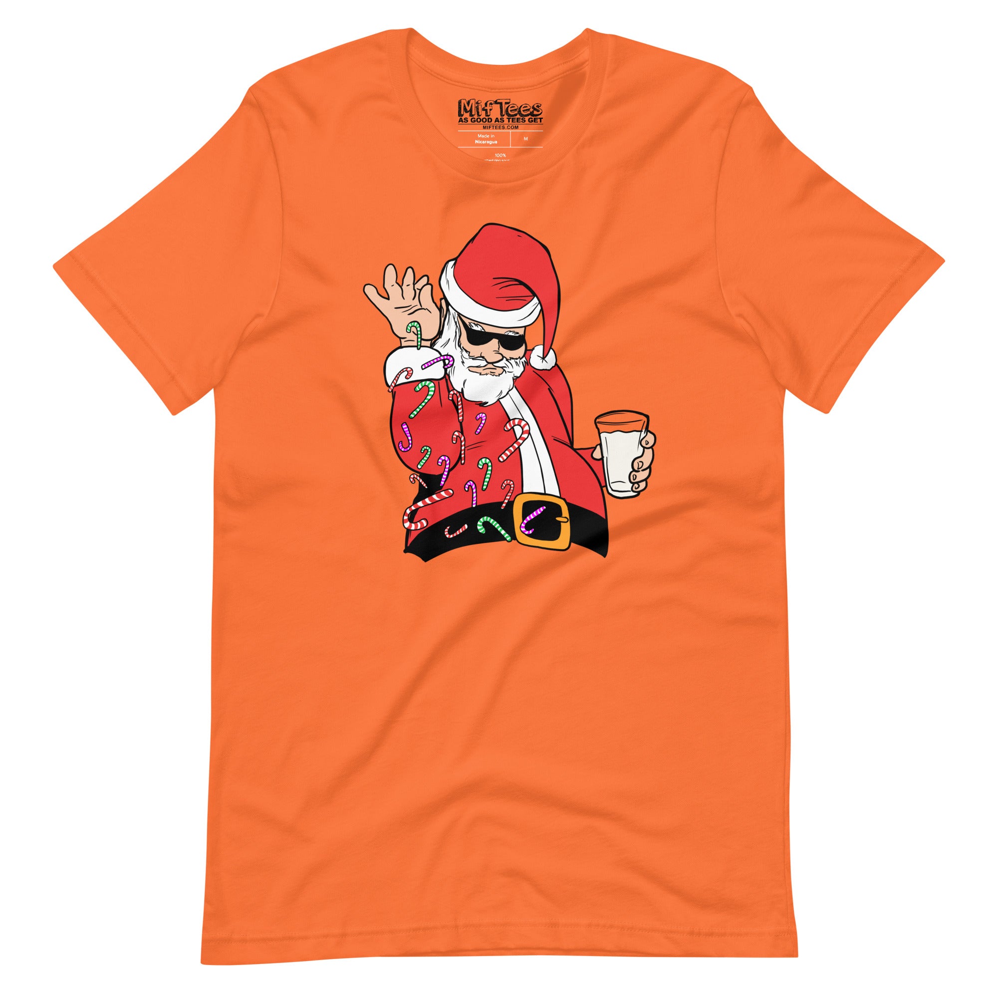 Santa throwing Candy Canes t-shirt