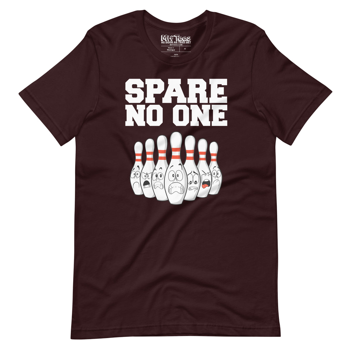 Scared Bowling Pins Spare No One Bowling t-shirt