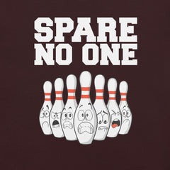 Scared Bowling Pins Spare No One Bowling t-shirt