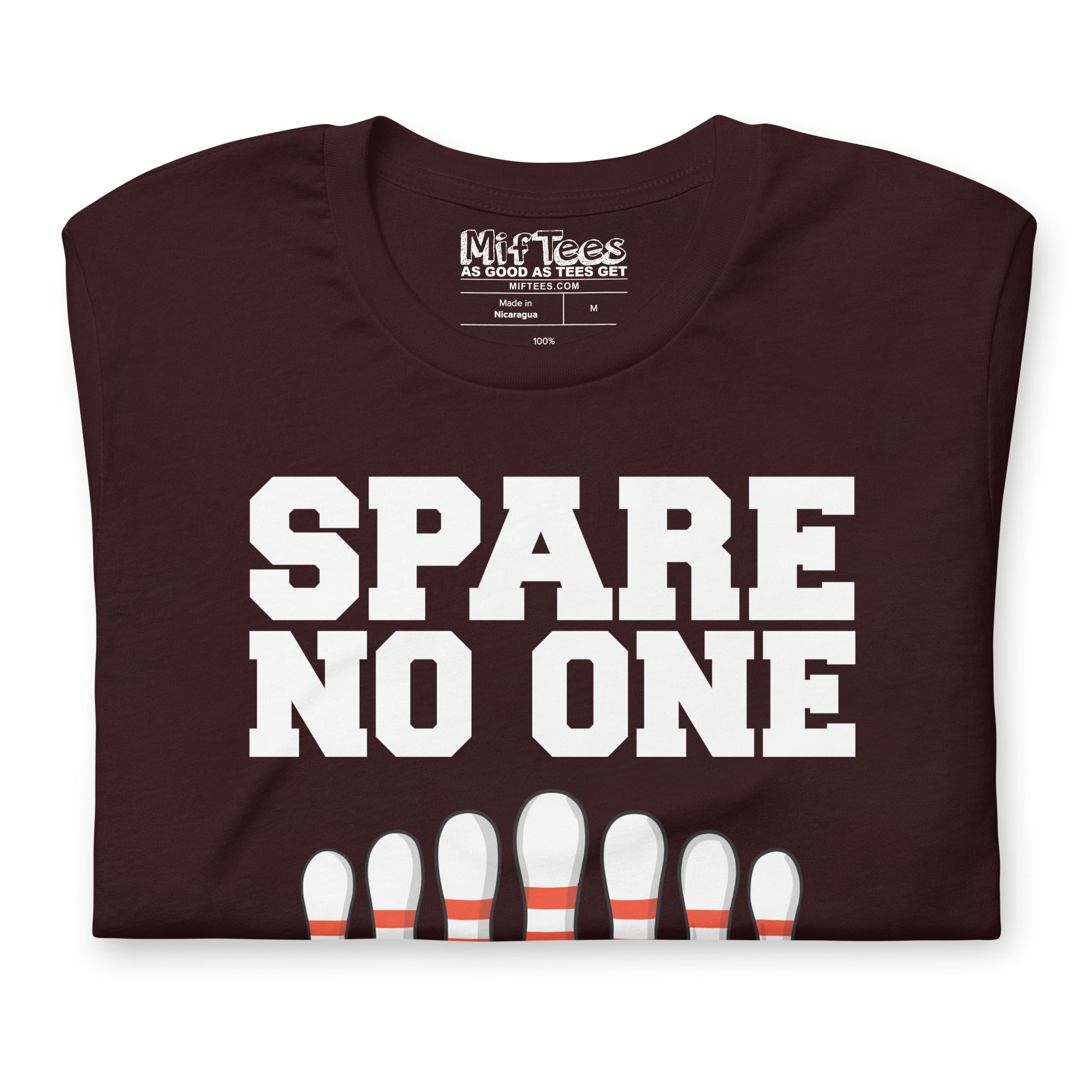 Scared Bowling Pins Spare No One Bowling t-shirt