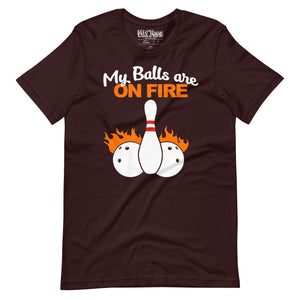 My Balls are on Fire Bowling t-shirt