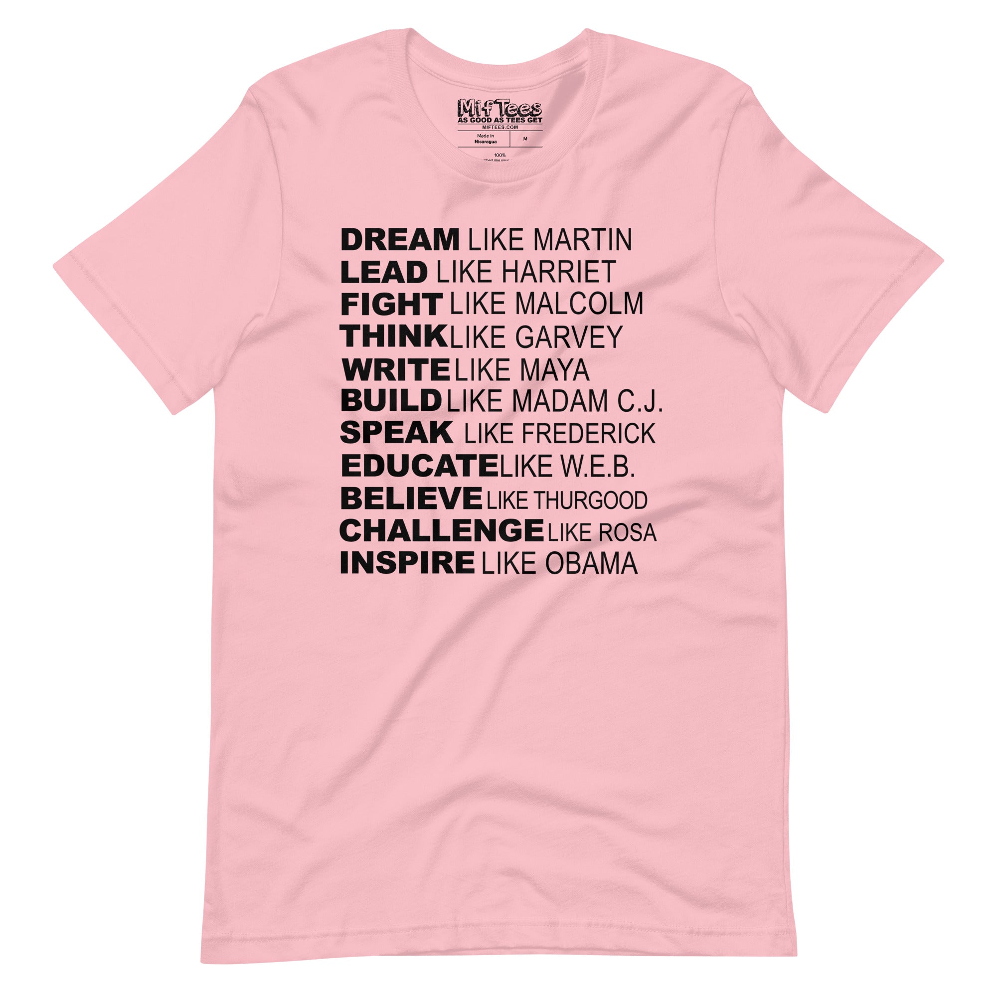 Dream Like Martin, Lead Like Harriet, Fight Like Malcolm t-shirt