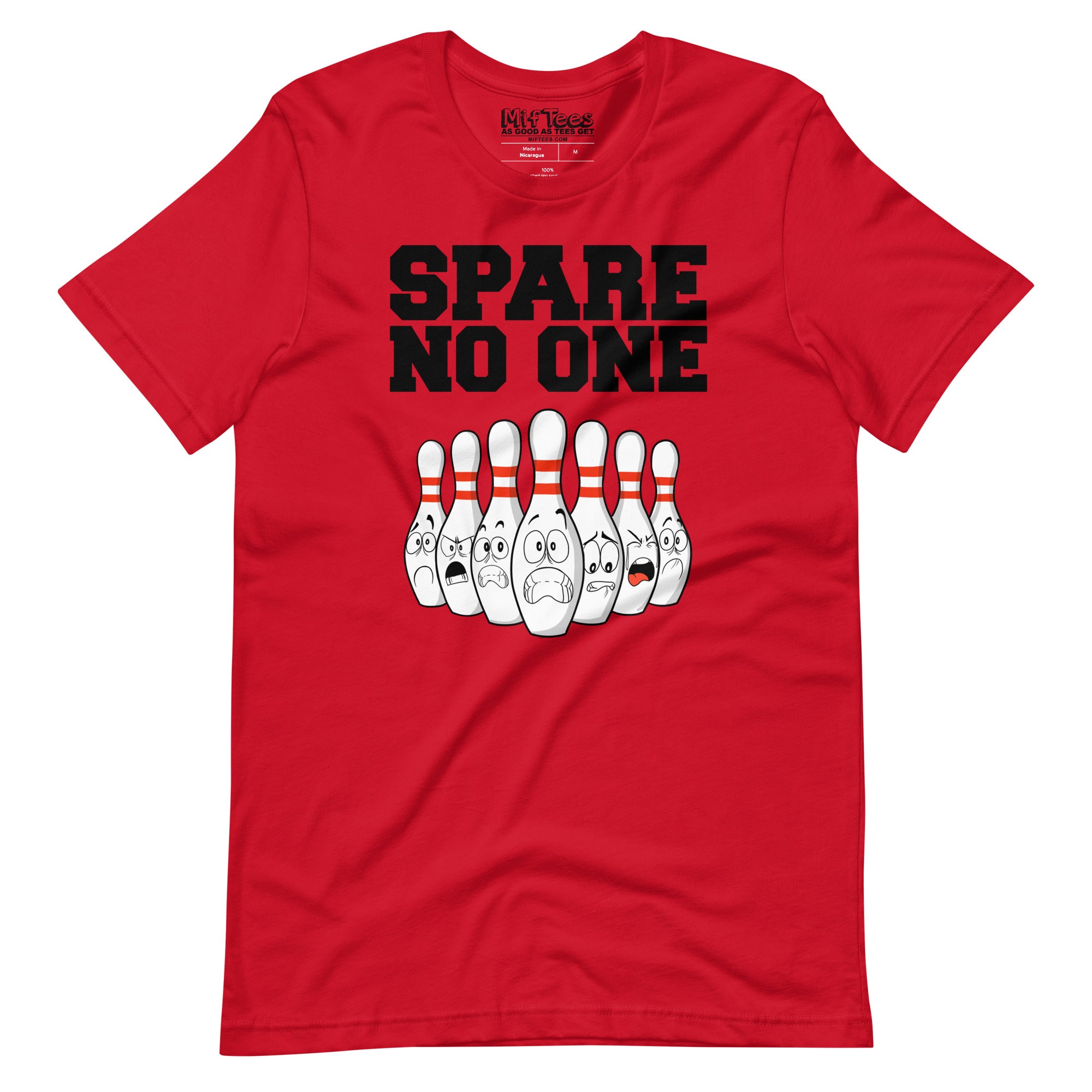 Scared Bowling Pins Spare No One Bowling t-shirt