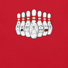 Load image into Gallery viewer, Scared Bowling Pins t-shirt
