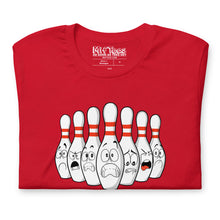 Load image into Gallery viewer, Scared Bowling Pins t-shirt
