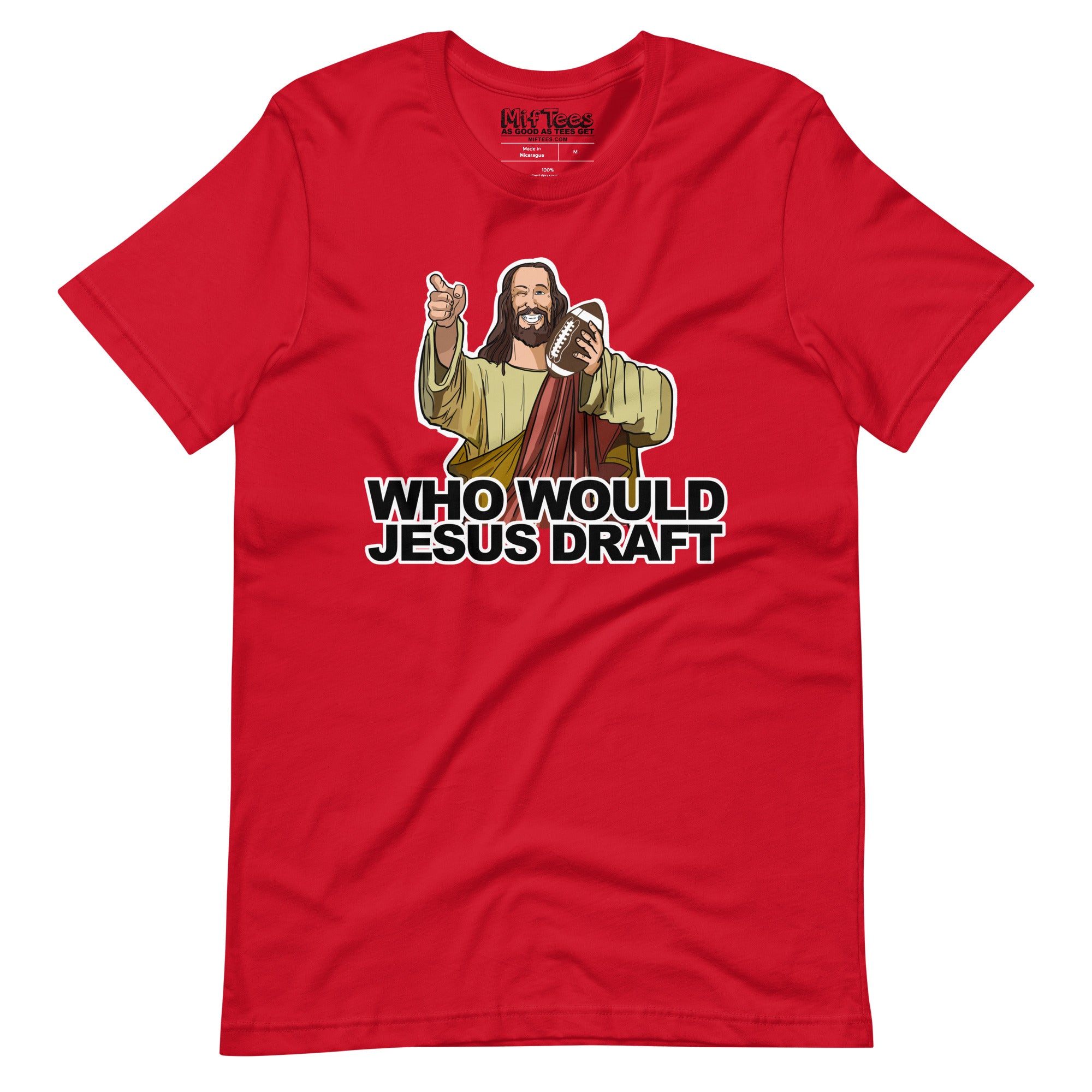 Fantasy Football Cartoon Who Would Jesus Draft t-shirt