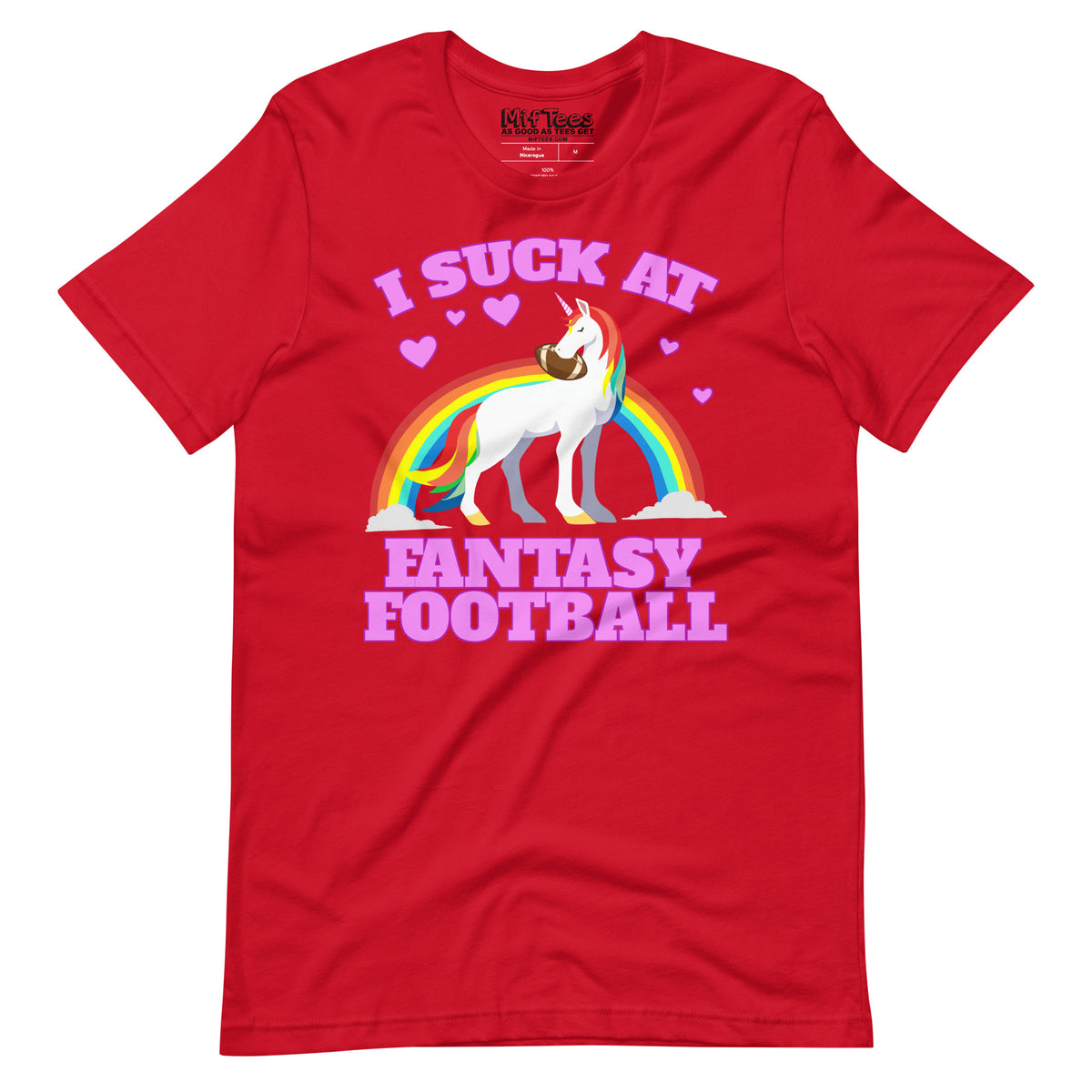 I Suck at Fantasy Football Unicorn t-shirt