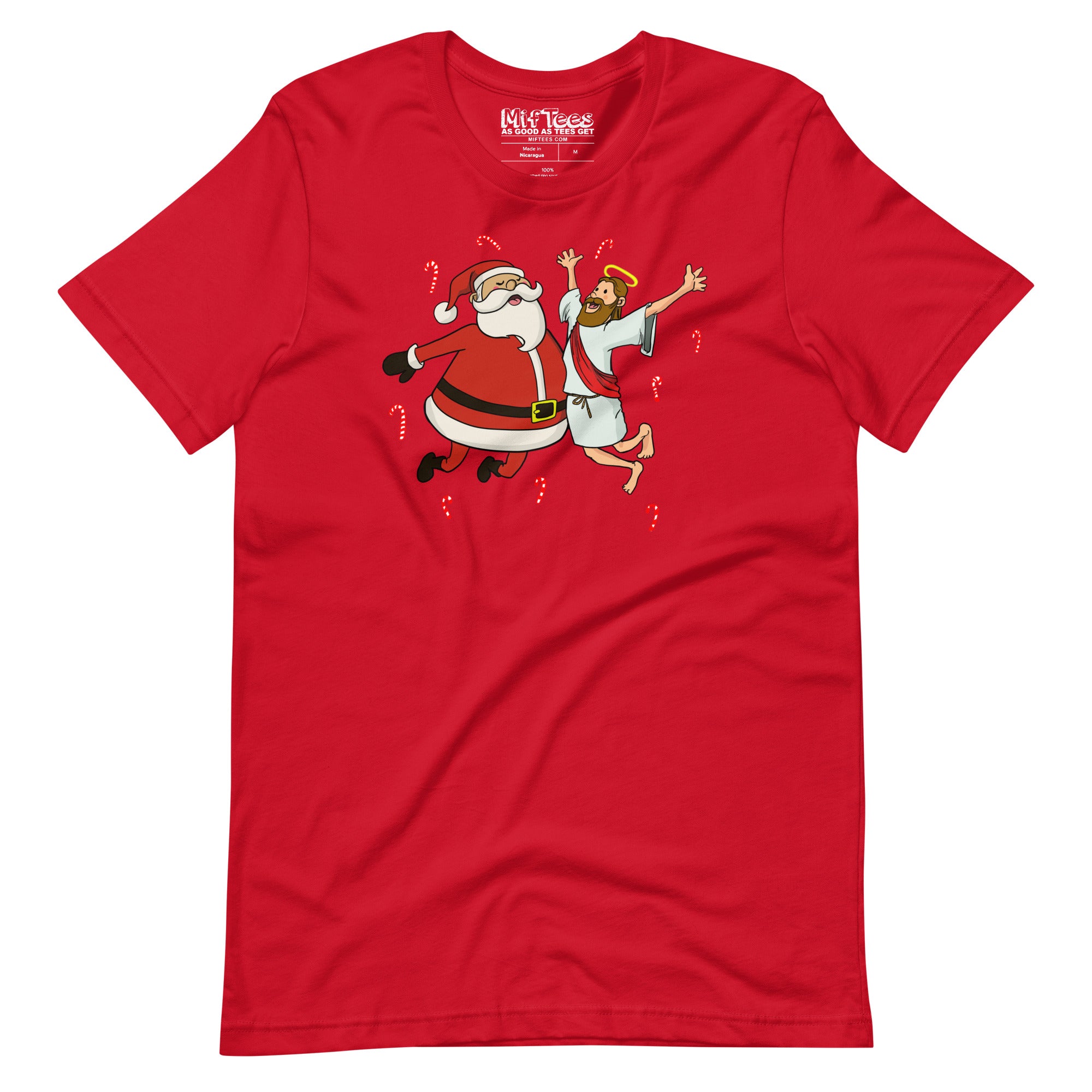 funny Jesus and Santa Best Friends t-shirt