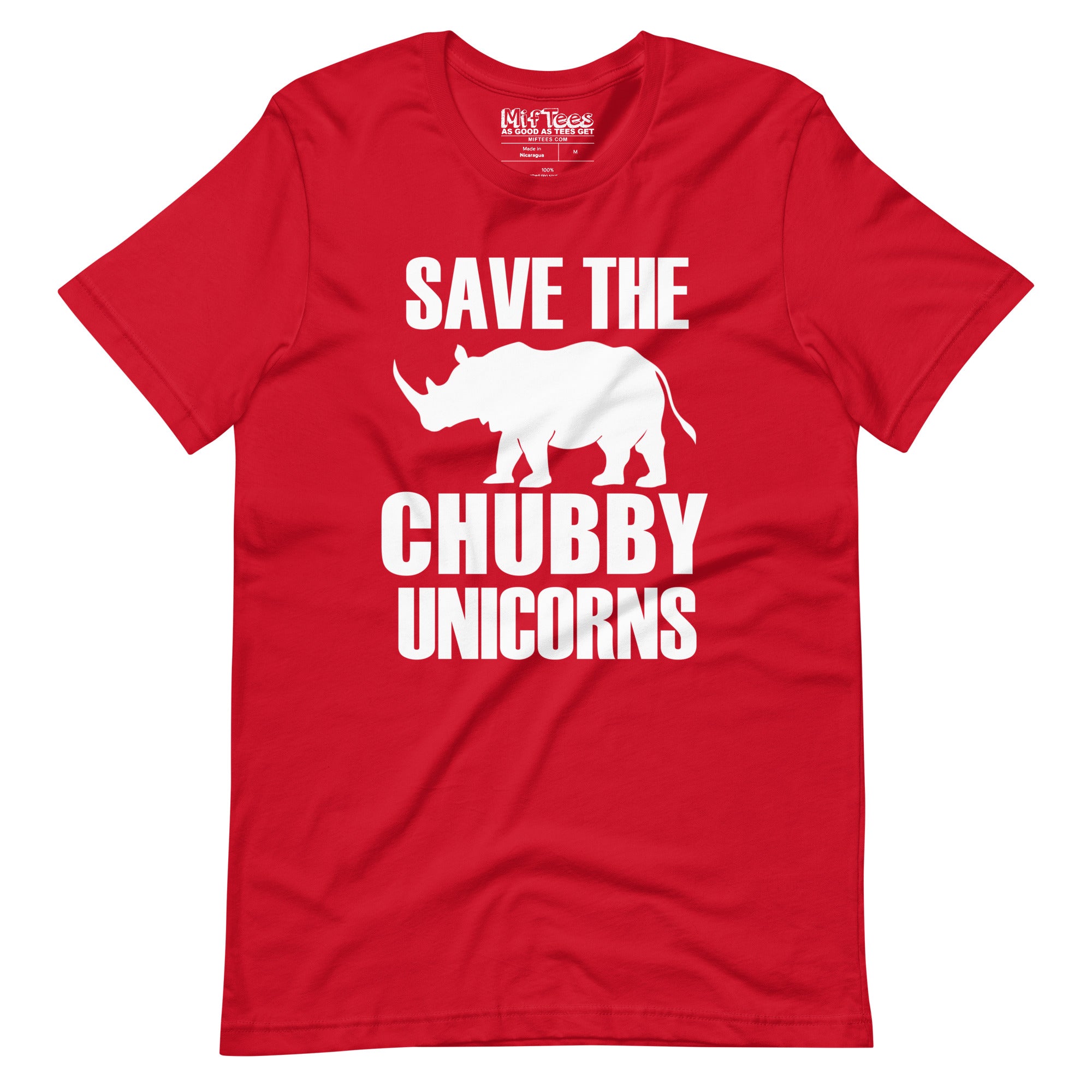 Save the Chubby Unicorns funny Rhino T-Shirt