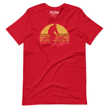 Load image into Gallery viewer, Bigfoot Riding a Mountain Bike t-shirt
