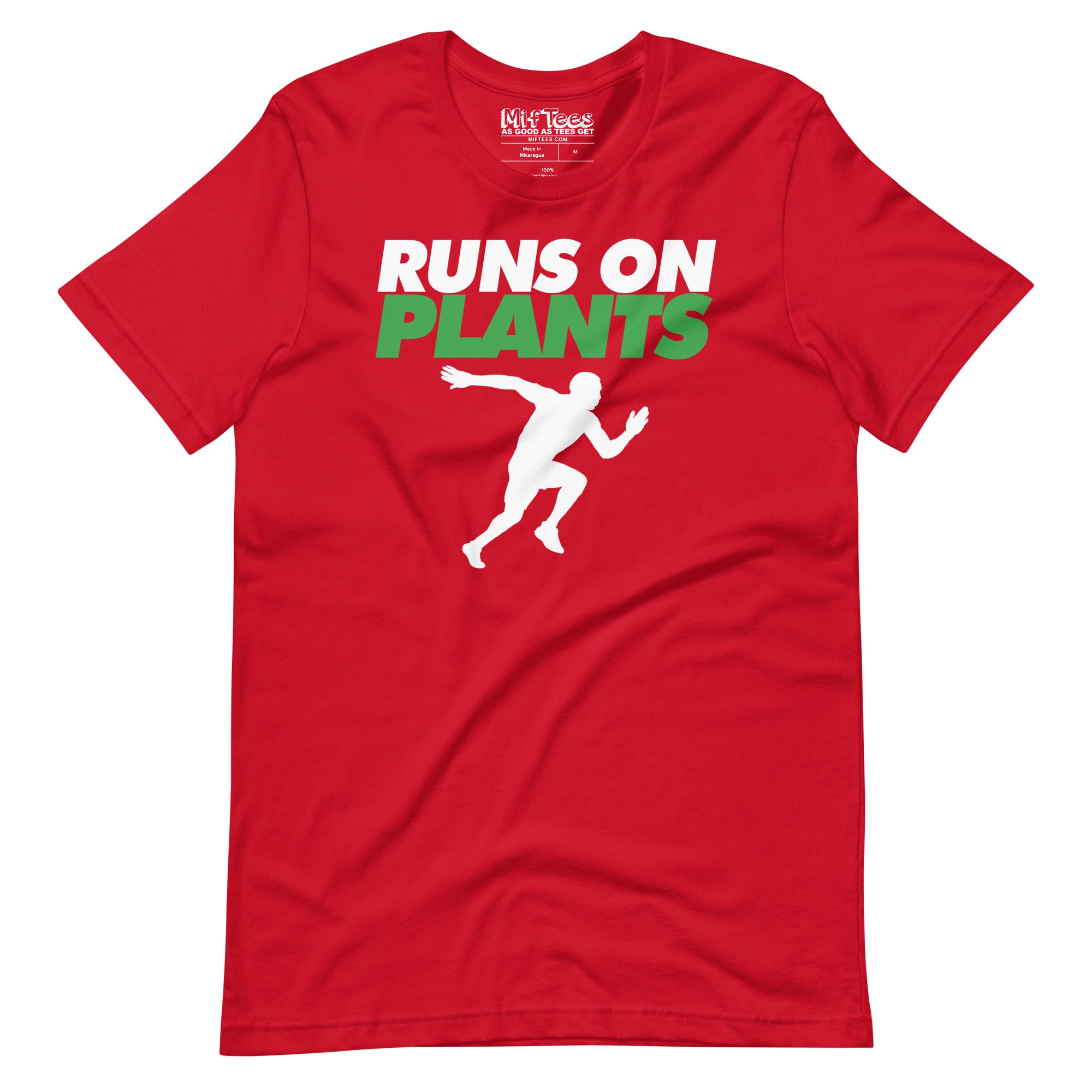 Runs on plants funny vegetarian runner T-Shirt